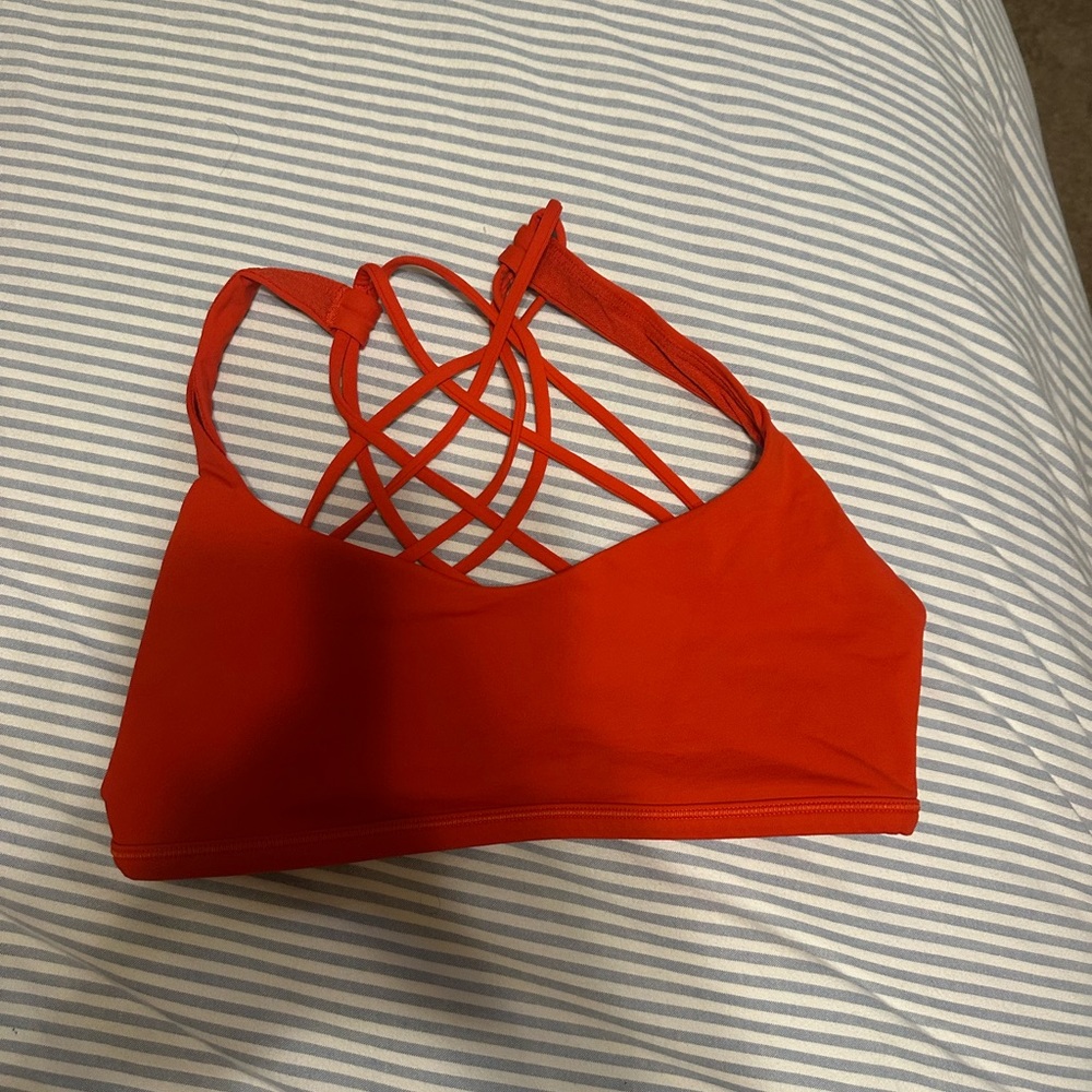Red Lululemon sports bra